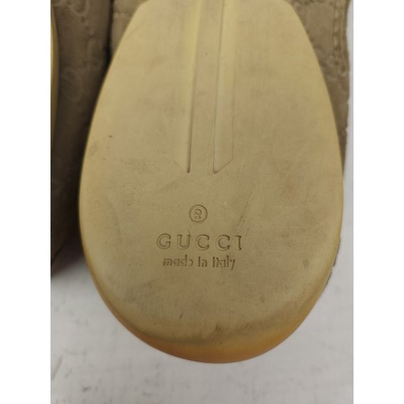Gucci Guccissima Suede Embossed GG Beige Driving Loafers Size 8.5 US 9-9.5 - Picture 12 of 14
